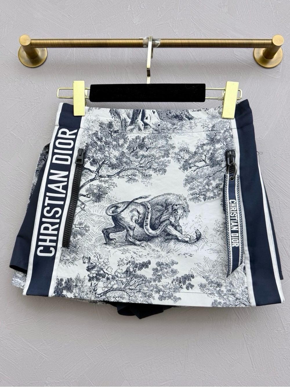 Dior Navy and White Logo Trim Toile Mini